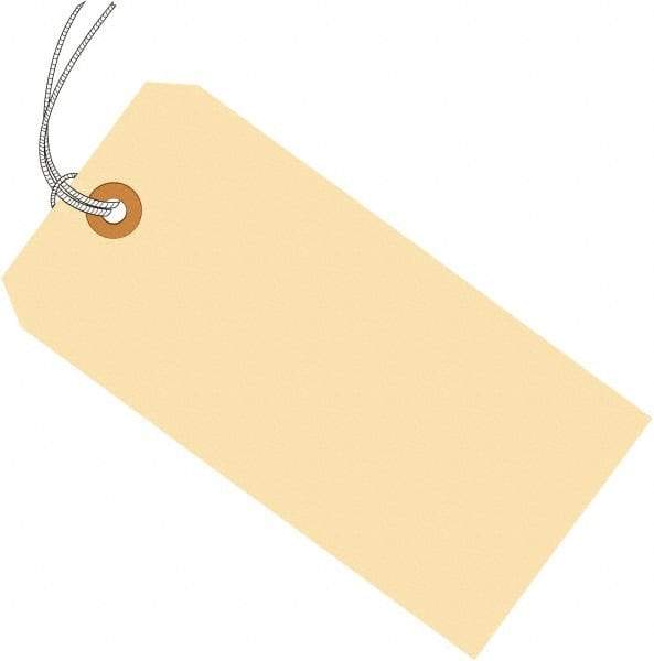 Made in USA - 7-1/2" High x 3-3/4" Long, Safety & Facility Blank Tag - Manila Cardstock - Exact Tool & Supply