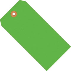 Made in USA - 4-1/4" High x 2-1/8" Long, Safety & Facility Blank Tag - Fluorescent Green Cardstock - Exact Tool & Supply