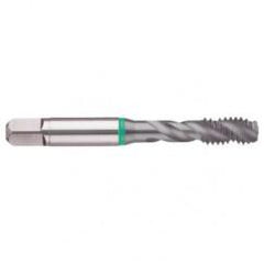 1-1/2-6 2B 6-Flute Cobalt Green Ring Semi-Bottoming 40 degree Spiral Flute Tap-TiCN - Exact Tool & Supply