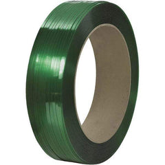 Made in USA - 10,500' Long x 7/16" Wide, Coil Case Polyester Hand Strapping - 500 Lb Capacity, 0.021" Thick - Exact Tool & Supply