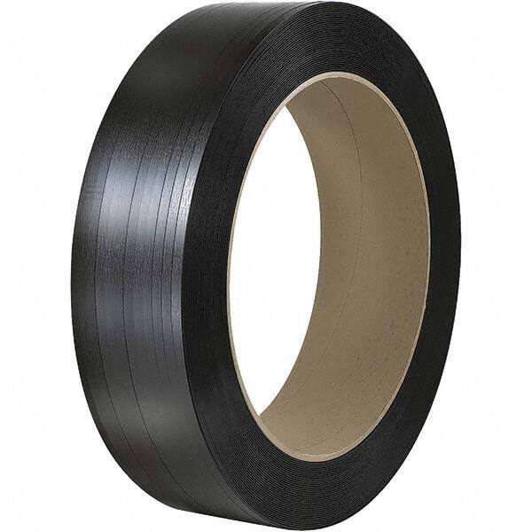 Made in USA - 3,250' Long x 1/2" Wide, Coil Case Polyester Hand Strapping - 820 Lb Capacity, 0.028" Thick - Exact Tool & Supply