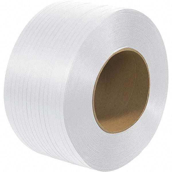 Made in USA - 7,200' Long x 1/2" Wide, Coil Case Polypropylene Strapping - 600 Lb Capacity, 0.031" Thick - Exact Tool & Supply