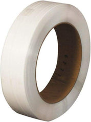 Made in USA - 9,000' Long x 1/2" Wide, Coil Case Polypropylene Strapping - 300 Lb Capacity, 0.017" Thick - Exact Tool & Supply