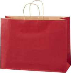 Made in USA - Kraft Grocery Bag - 16 x 6 x 12, Scarlet - Exact Tool & Supply
