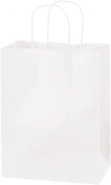 Made in USA - Kraft Grocery Bag - 8 x 4-1/2 x 10-1/4, White - Exact Tool & Supply