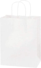 Made in USA - Kraft Grocery Bag - 8 x 4-1/2 x 10-1/4, White - Exact Tool & Supply