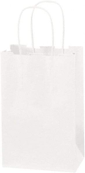 Made in USA - Kraft Grocery Bag - 5-1/4 x 3-1/4 x 8-3/8, White - Exact Tool & Supply