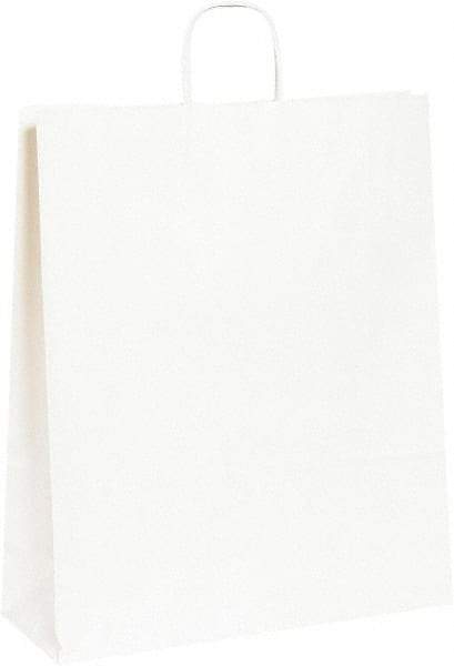 Made in USA - Kraft Grocery Bag - 16 x 6 x 19-1/4, White - Exact Tool & Supply