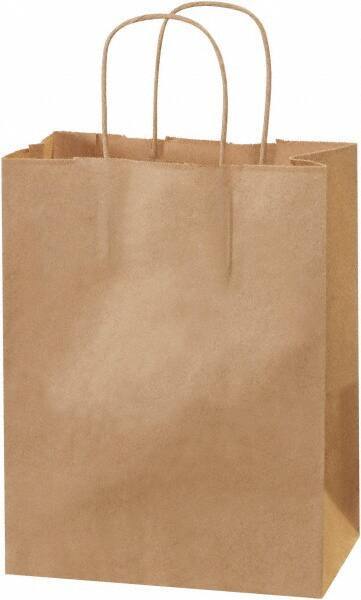 Made in USA - Kraft Grocery Bag - 8 x 4-1/2 x 10-1/4, Kraft - Exact Tool & Supply