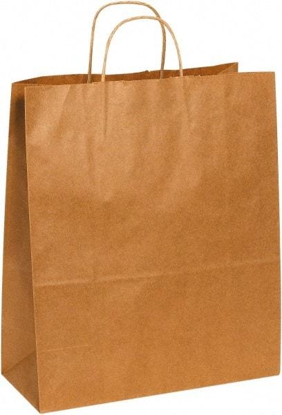 Made in USA - Kraft Grocery Bag - 13 x 6 x 15-3/4, Kraft - Exact Tool & Supply