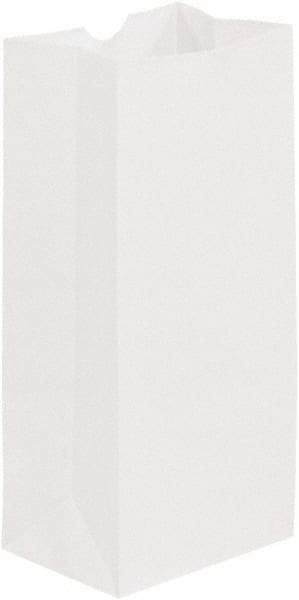 Made in USA - Kraft Grocery Bag - 5 x 3-1/4 x 9-3/4, White - Exact Tool & Supply