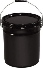 Made in USA - 5 Gal Gray Cylinder Metal Pail - 13-3/8" High - Exact Tool & Supply