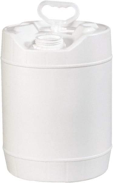 Made in USA - 5 Gal White Cylinder Metal Pail - 13-3/8" High - Exact Tool & Supply