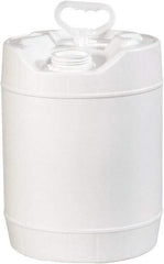 Made in USA - 5 Gal White Cylinder Metal Pail - 13-3/8" High - Exact Tool & Supply