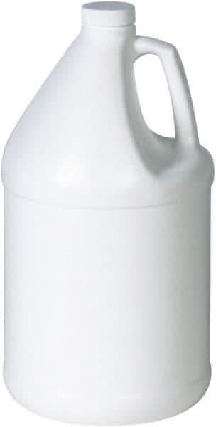 Made in USA - 1 Gal White Tapered Cylinder Polyethylene Jug - 10" High - Exact Tool & Supply