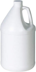 Made in USA - 1 Gal White Tapered Cylinder Polyethylene Jug - 10" High - Exact Tool & Supply