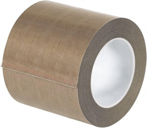 Made in USA - 18 Yd Long x 4" Wide, Brown Silicone PTFE Tape - 3 mil Thick - Exact Tool & Supply