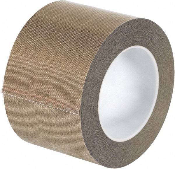 Made in USA - 18 Yd Long x 3" Wide, Brown Silicone PTFE Tape - 3 mil Thick - Exact Tool & Supply