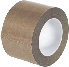 Made in USA - 18 Yd Long x 3" Wide, Brown Silicone PTFE Tape - 3 mil Thick - Exact Tool & Supply