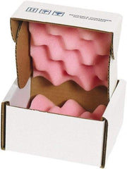 Made in USA - 5" Long x 5" Wide, Antistatic Foam Shippers - Pink & White, Standard Grade - Exact Tool & Supply