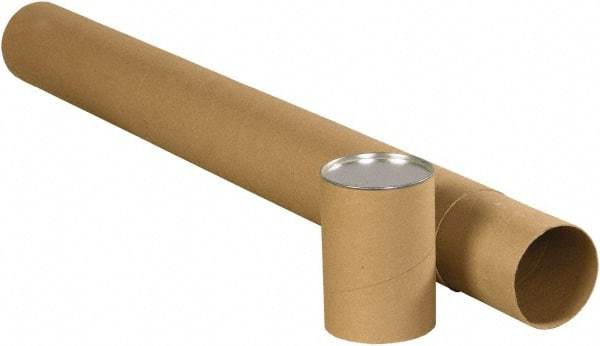 Made in USA - 4" Diam x 42" Long Round Telescoping Mailing Tubes - 2 Walls, Kraft (Color) - Exact Tool & Supply