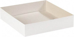 Made in USA - 14" Wide x 14" Long x 3" High Rectangle Chipboard Box - 1 Wall, White - Exact Tool & Supply