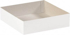Made in USA - 12" Wide x 19" Long x 3" High Rectangle Chipboard Box - 1 Wall, White - Exact Tool & Supply