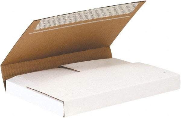 Made in USA - 9-1/8" Wide x 12-1/8" Long x 2" High Rectangle Crush Proof Mailers - 1 Wall, White - Exact Tool & Supply