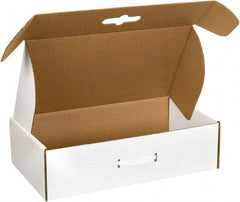 Made in USA - 11-3/8" Wide x 18-1/4" Long x 4-1/2" High Rectangle Corrugated Shipping Box - 1 Wall, White - Exact Tool & Supply