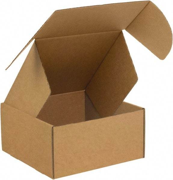 Made in USA - 10" Wide x 10" Long x 5" High Rectangle Crush Proof Mailers - 1 Wall, Kraft (Color) - Exact Tool & Supply