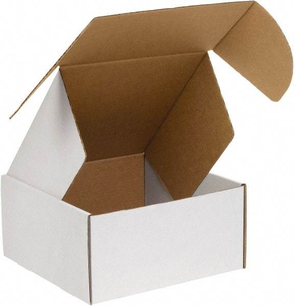 Made in USA - 12" Wide x 12" Long x 6" High Rectangle Crush Proof Mailers - 1 Wall, White - Exact Tool & Supply