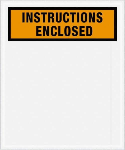 Value Collection - 500 Piece, 12" Long x 10" Wide, Packing List Envelope - Instructions Enclosed, Orange - Exact Tool & Supply