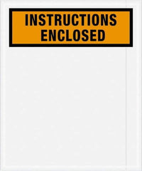 Value Collection - 500 Piece, 12" Long x 10" Wide, Packing List Envelope - Instructions Enclosed, Orange - Exact Tool & Supply