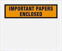 Value Collection - 500 Piece, 10" Long x 12" Wide, Packing List Envelope - Important Papers Enclosed, Orange - Exact Tool & Supply