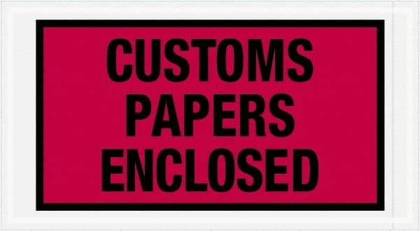Value Collection - 1,000 Piece, 5-1/2" Long x 10" Wide, Packing List Envelope - Customs Papers Enclosed, Red - Exact Tool & Supply