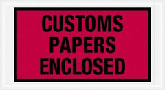 Value Collection - 1,000 Piece, 5-1/2" Long x 10" Wide, Packing List Envelope - Customs Papers Enclosed, Red - Exact Tool & Supply