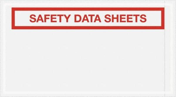 Value Collection - 1,000 Piece, 5-1/2" Long x 10" Wide, Packing List Envelope - Material Safety Data Sheets Enclosed, Clear - Exact Tool & Supply