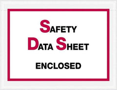 Value Collection - 1,000 Piece, 6-1/2" Long x 5" Wide, Packing List Envelope - Material Safety Data Sheets Enclosed, Printed & Clear - Exact Tool & Supply