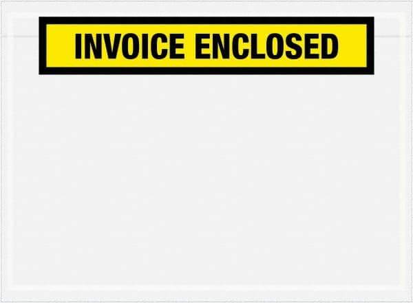 Value Collection - 1,000 Piece, 7-1/2" Long x 5-1/2" Wide, Packing List Envelope - Invoice Enclosed, Yellow - Exact Tool & Supply
