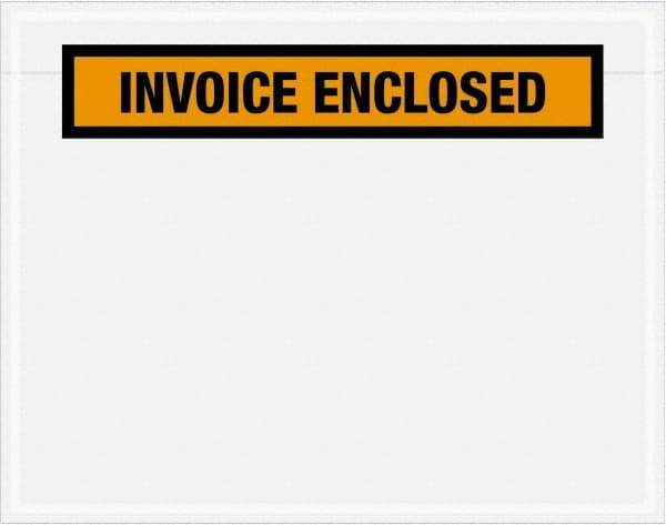 Value Collection - 1,000 Piece, 7" Long x 5-1/2" Wide, Packing List Envelope - Invoice Enclosed, Orange - Exact Tool & Supply