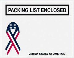 Value Collection - 1,000 Piece, 7" Long x 5-1/2" Wide, Packing List Envelope - Packing List Enclosed, Red, White & Blue - Exact Tool & Supply