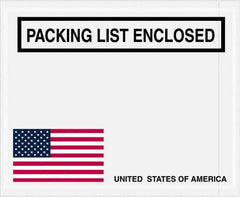 Value Collection - 1,000 Piece, 4-1/2" Long x 5-1/2" Wide, Packing List Envelope - Packing List Enclosed, Red, White & Blue - Exact Tool & Supply