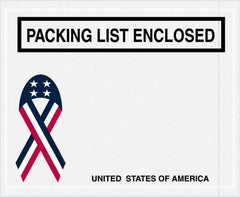 Value Collection - 1,000 Piece, 4-1/2" Long x 5-1/2" Wide, Packing List Envelope - Packing List Enclosed, Red, White & Blue - Exact Tool & Supply