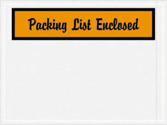 Value Collection - 1,000 Piece, 4-1/2" Long x 6" Wide, Packing List Envelope - Packing List Enclosed, Orange - Exact Tool & Supply