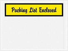 Value Collection - 1,000 Piece, 4-1/2" Long x 6" Wide, Packing List Envelope - Packing List Enclosed, Yellow - Exact Tool & Supply