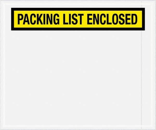 Value Collection - 500 Piece, 10" Long x 12" Wide, Packing List Envelope - Packing List Enclosed, Yellow - Exact Tool & Supply