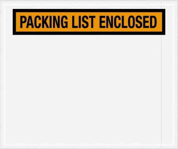 Value Collection - 500 Piece, 10" Long x 12" Wide, Packing List Envelope - Packing List Enclosed, Orange - Exact Tool & Supply