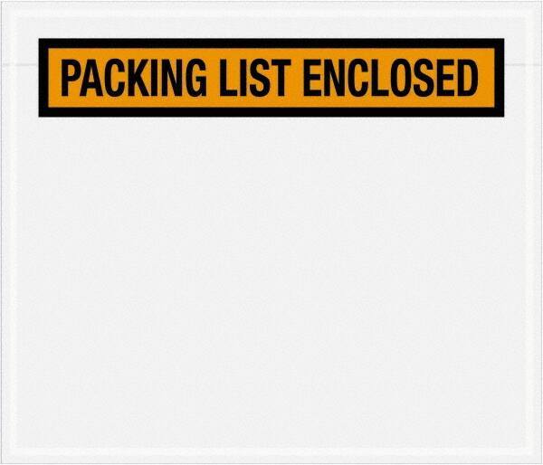 Value Collection - 1,000 Piece, 7" Long x 6" Wide, Packing List Envelope - Packing List Enclosed, Orange - Exact Tool & Supply