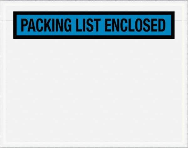 Value Collection - 1,000 Piece, 7" Long x 5-1/2" Wide, Packing List Envelope - Packing List Enclosed, Blue - Exact Tool & Supply