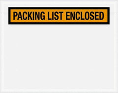 Value Collection - 1,000 Piece, 7" Long x 5-1/2" Wide, Packing List Envelope - Packing List Enclosed, Orange - Exact Tool & Supply